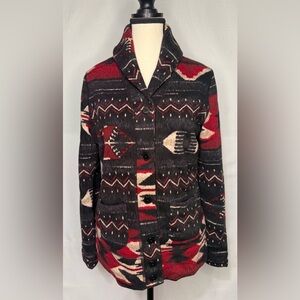 Ralph Lauren Black and Red Patterned Blazer